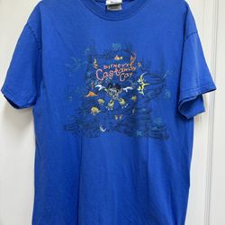 Disney Cruise Line Adult Large Blue Shirt Mickey Castaway Cay Bahamas