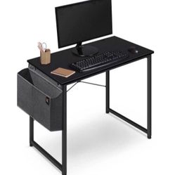32" Computer Writing Desk, Sturdy Home Office Table, Work Desk with Storage Bag
