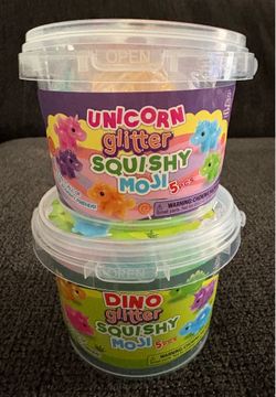 Glitter Squishy Moji BOTH FOR $25 / Unicorn Glitter Squishy Moji & Dino Glitter Squishy Moji BOTH for $25