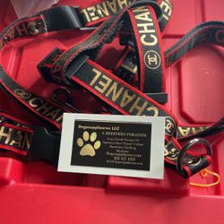 Chanel Dog Harness Collar Leash 