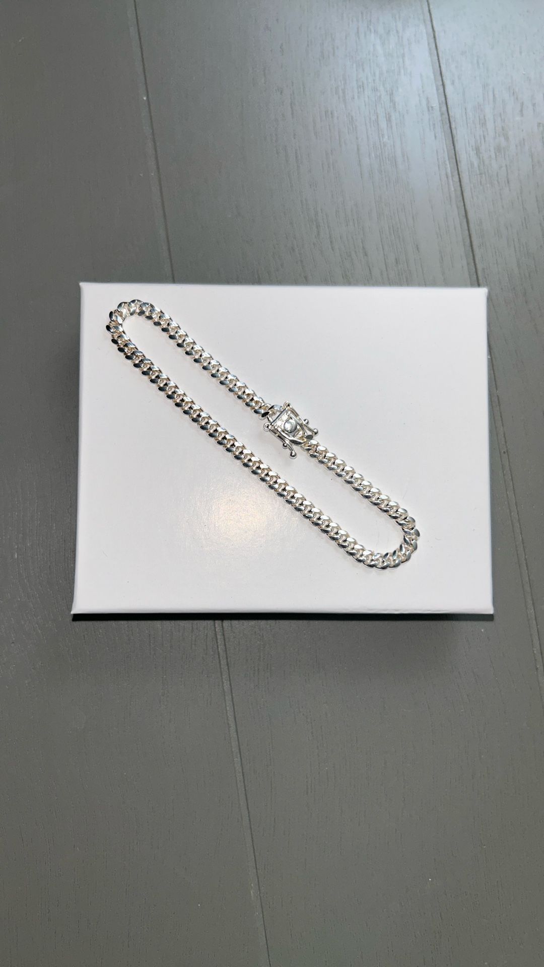 Cuban Miami Solid Sterling Silver Bracelet 7-3/4” 4mm *Brand New*