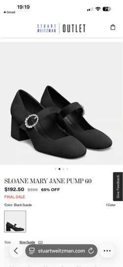 Stuart Weitzman Sloane Mary Jane Pump 60 Black Suede 6.5 New In Box