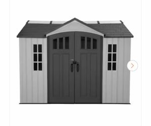 10 ft. W x 8 ft. D Resin Side Entry Outdoor Storage Shed (80 sq. ft. )