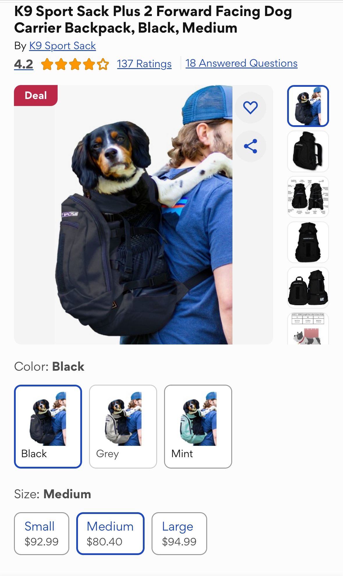 K9 Sport Sack Plus 2, Medium