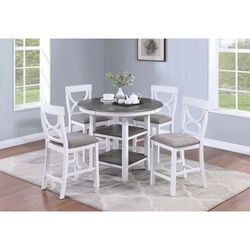 5-Piece Round Counter Height Dining Set