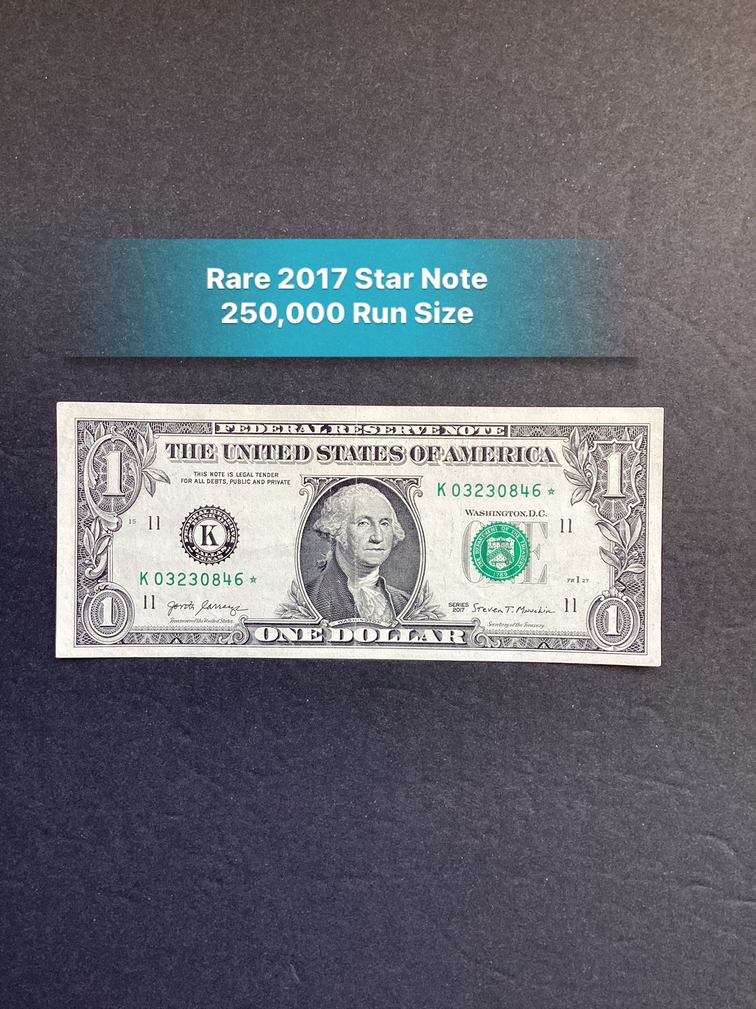 Rare 250k Run Size $1 Dollar Star Note 