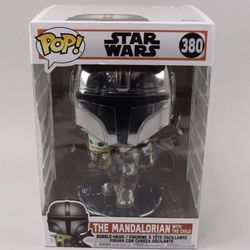 Funko Pop Star Wars #380 Mandalorian Child Jumbo 10" Bobblehead Figurine