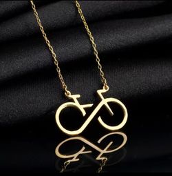 Stainless Steel Necklace Infinite Bicycle