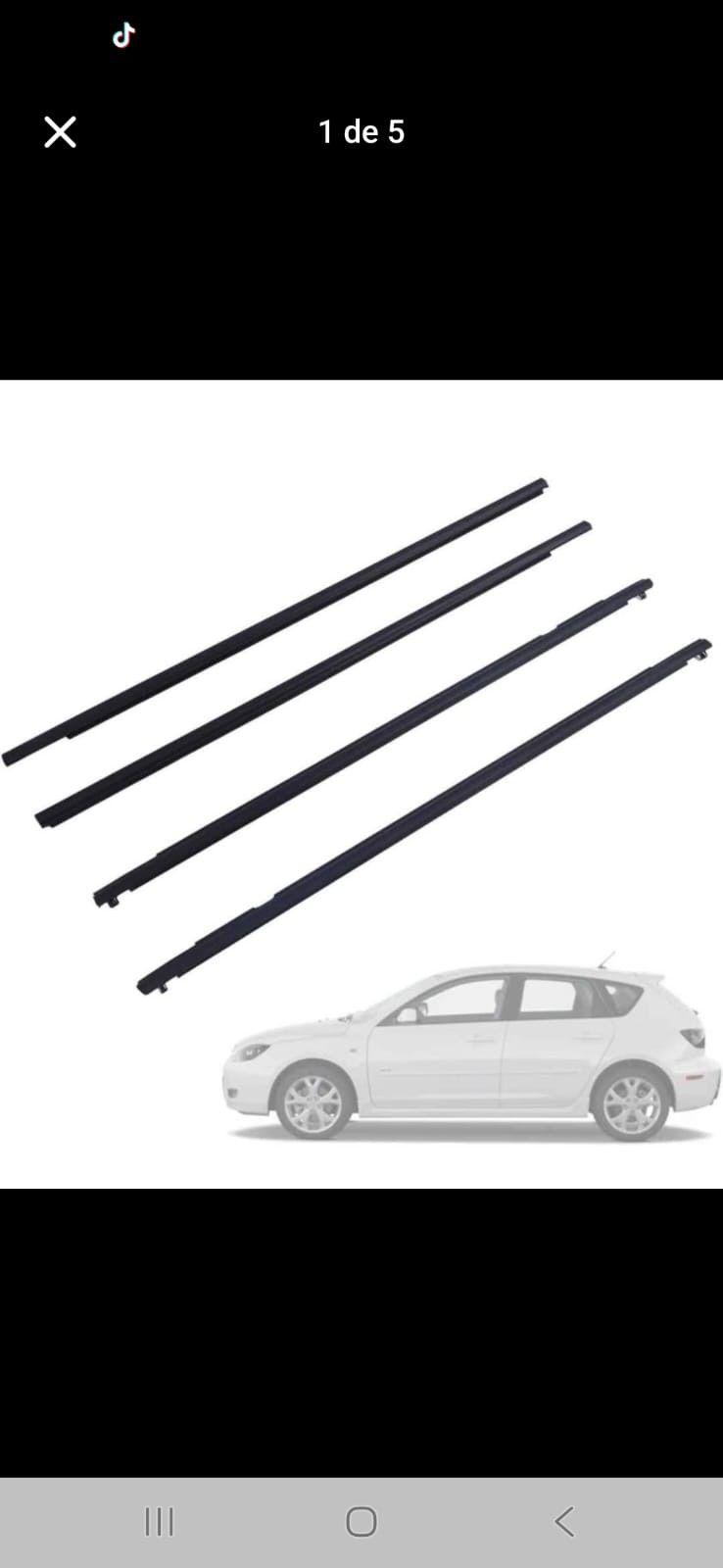 Weatherstrip Window Moulding Trim Seal Belt 4Pcs Compatible with Mazda 3 BK