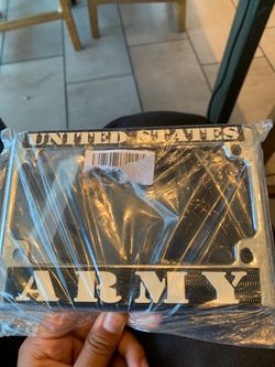 U.S army license frame plate