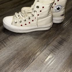 Converse Valentine Hearts All Star Chuck Taylor Hi Top Platform Sneaker 7.5