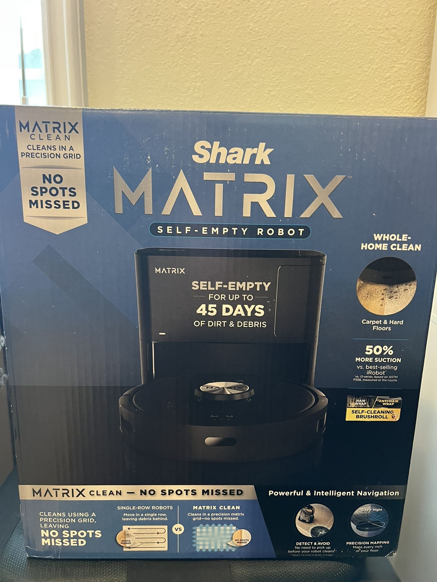 Shark Matrix Self Emptying 13.39 in. Robotic Vacuum with Smart Navigation Self-Cleaning Brushroll in Black