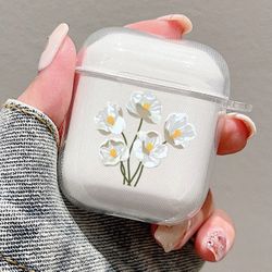 Flower Pattern Clear Case Compatible With AirPods