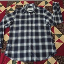 Grayson the hero Women Blue plaid Long Sleeve Button-Down Shirt sz 03 M