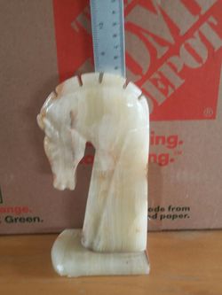 Vintage Tall Marble Chess Piece Bookend