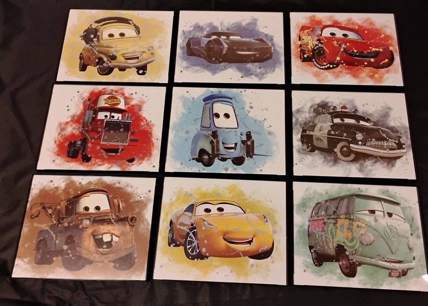 Cars Photo Frames GLASS 8 inch x 10 inch New $10 Each 
