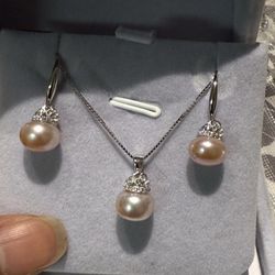 Wedding Solid Sterling Silver 925 Earrings And Pendant Set #wedding