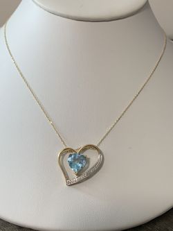 Gargantilla Con Gema De Topacio Azul Claro