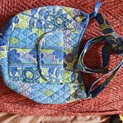 Vera Bradley Clare Doodle Daisy Blue Green Multi Purse Bag