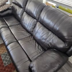Leather Sofa 98" Like New 