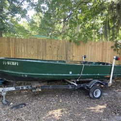 16’ Johnboat For Sale W Trailer