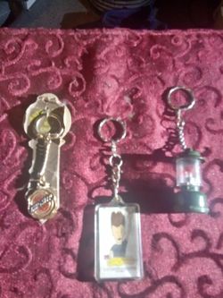THREE KEY CHAIN.   CHRYSLER, BEVIS & BUTTHEAD., COLEMAN LANTERN