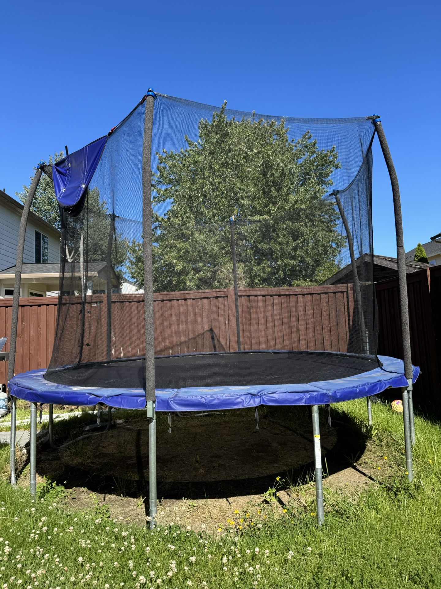 For Sale: 12-ft Skywalker Trampoline with Basketball Hoop – $80 OBO