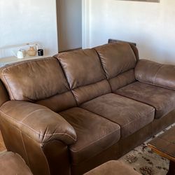 Leather Living room set (couch, loveseat, coffee table)