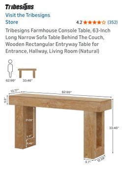 Farmhouse console Table (New - in box)