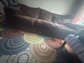 Brown suede couch sofa 3 seater for free
