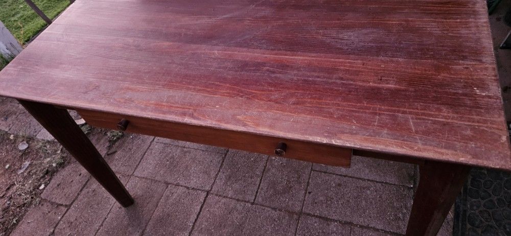 All Wood Writing Desk Table with Center Drawer - Height 29.5" x Length 48"