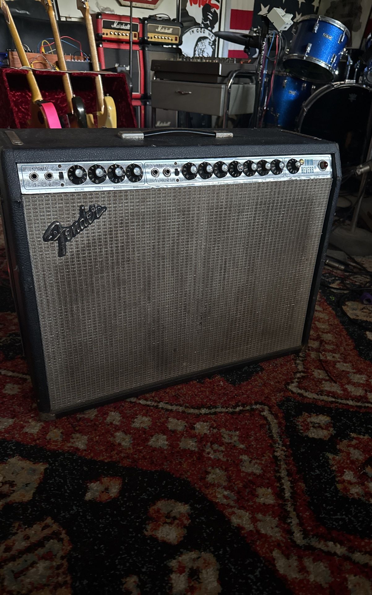 1977 Fender Twin Reverb Amp Rare Speakers Amp Restored 