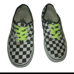 Vans Womens Shoes Size 7  Black White Checkerboard Skate Golden Coast Stain 