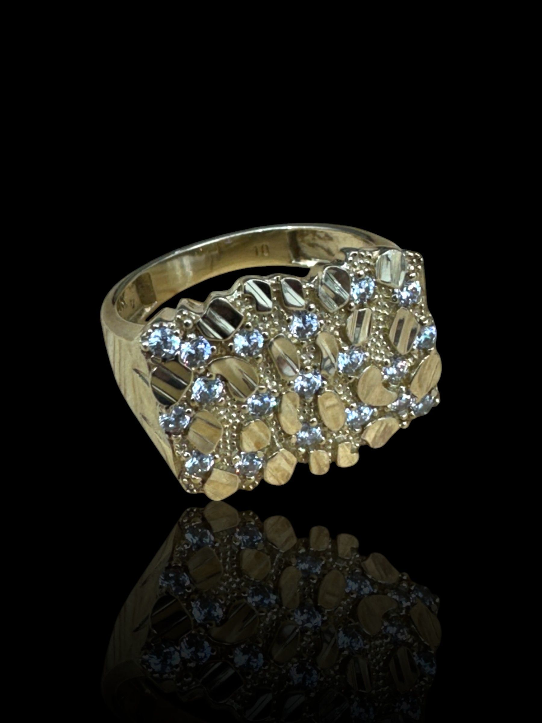 10K Diamond Nugget Ring