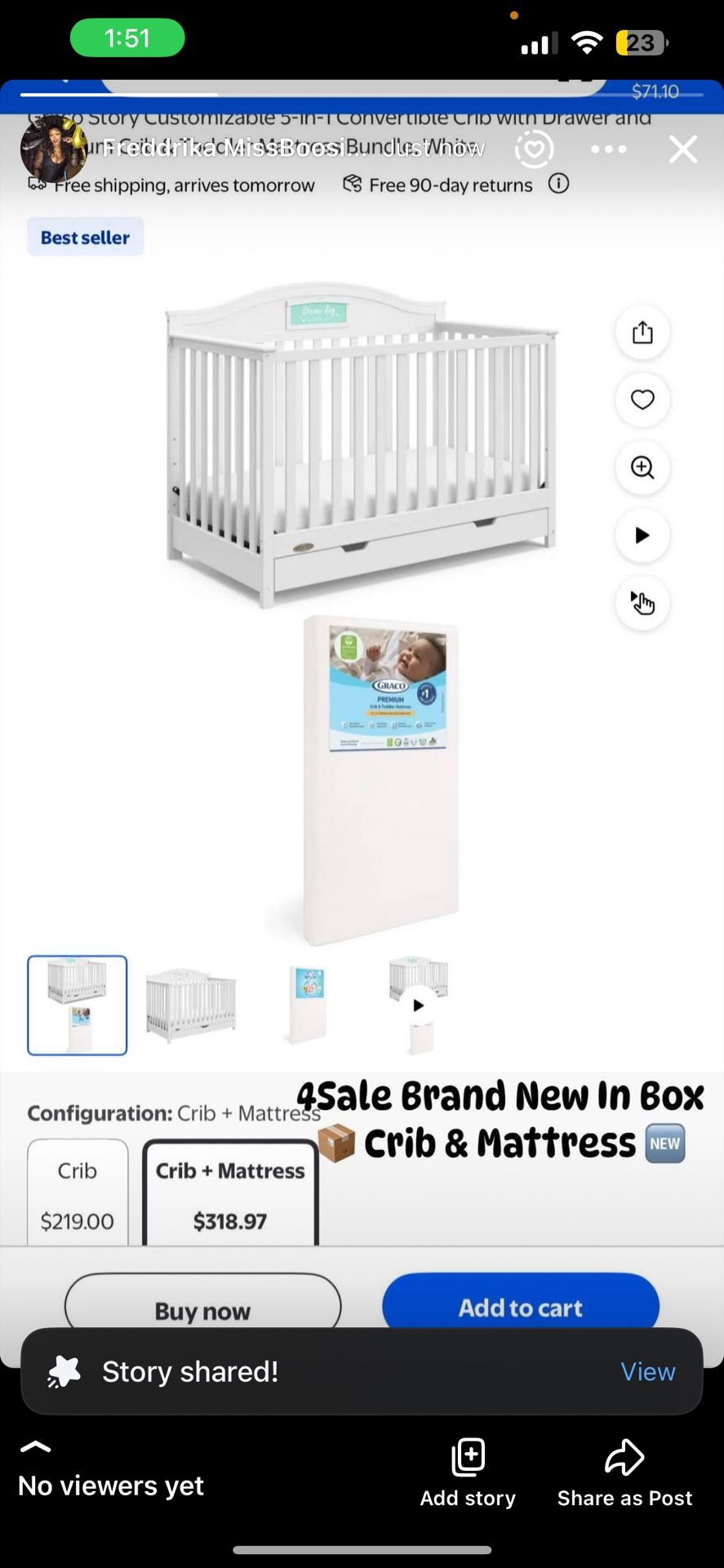 Brand New Baby Crib & Mattress 4Sale
