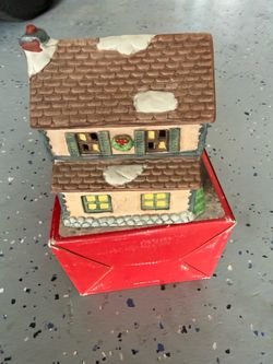 Ceramic Christmas Village House Figurine