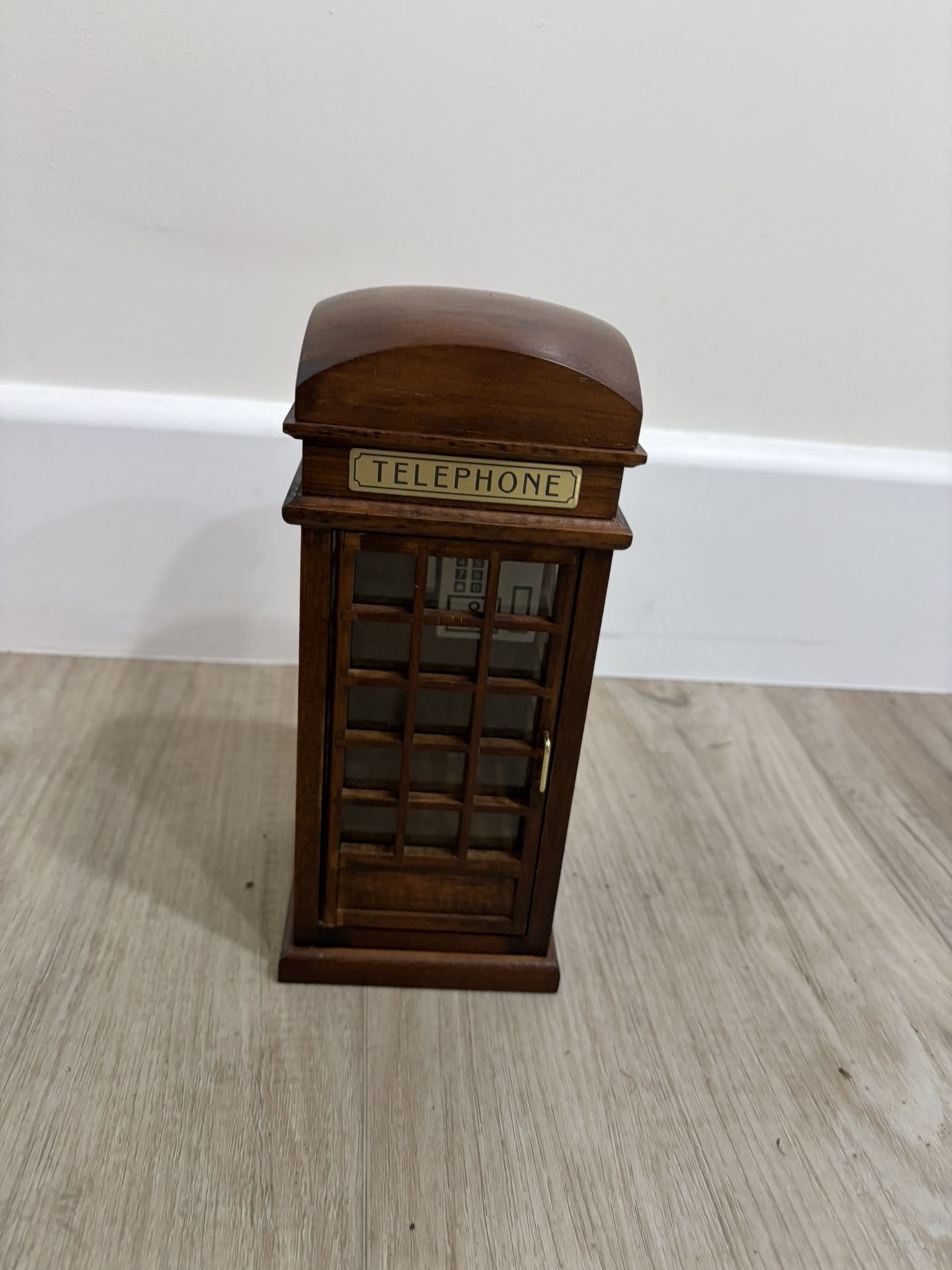 Wooden Phone Booth Music Box
