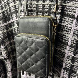 Black Leather Shoulder Bag $1