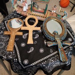 Egyptian Ankh hand mirror collectible