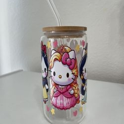 Princess hello kitty glass cup