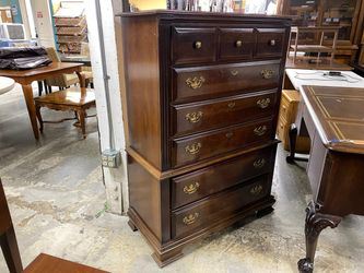 Dark Brown 6 Drawer Dresser w/ Brass Hardware