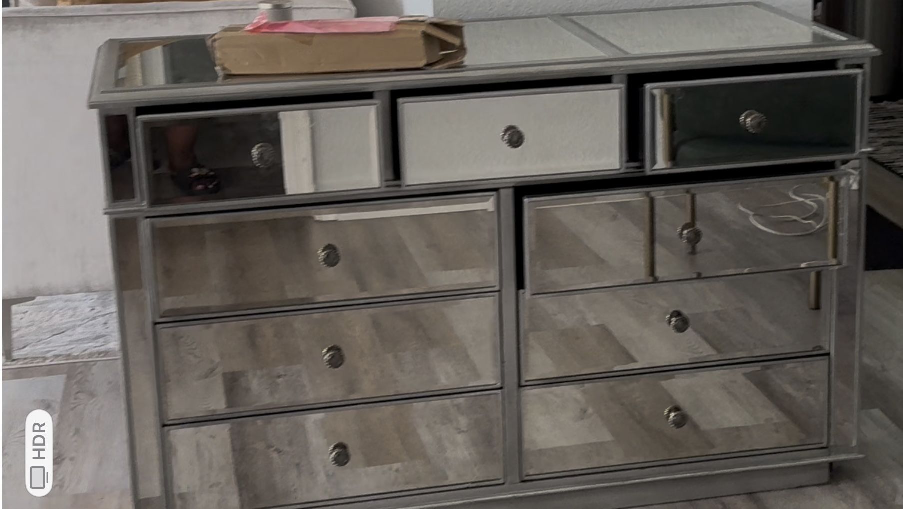 Mirrored Dresser and Chester