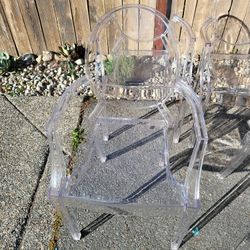 SET Of 4 MID CENTURY ACRYLIC DINNING OR ACCENT CHAIR