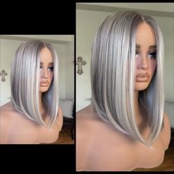 Human Hair Blended Lace Front Wig 