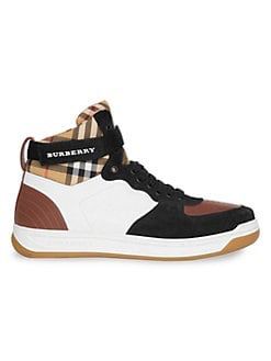 Burberry Dennis High-Top Vintage Check Sneakers. Size 43