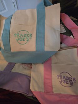 Trader Joe's Canvas Tote Bags Set of 3