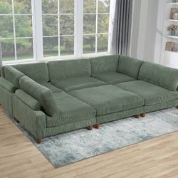 Green Modular Sectional Sofa Set 