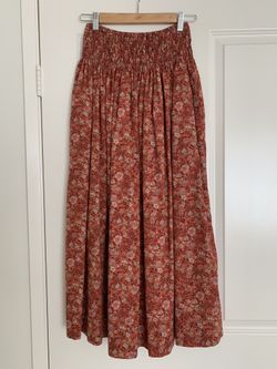 The GREAT, Floral Skirt with pockets Size 1 100% cotton