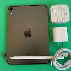 Apple Ipad Mini 6th Generation (2021/ 8.3” Liquid Retina ) 64GB WiFi + cellular (5G Unlocked) with pen, case & Accessories (256GB $569) 