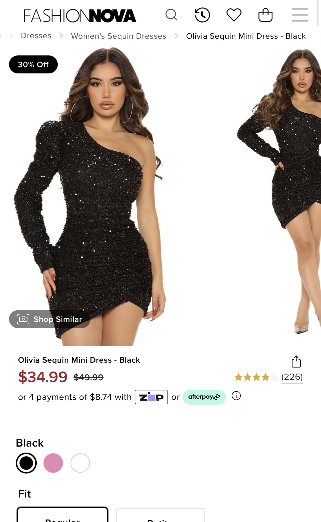 Olivia Sequin mini dress XL